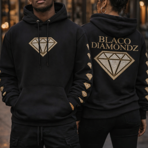 Blacq Diamondz Royal Core Hoodie – Midnight Black