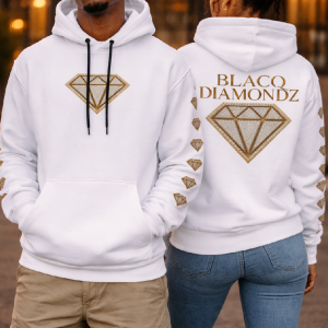 Blacq Diamondz Royal Core Hoodie – Diamond White