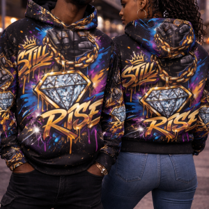 Still Rise Diamond Hoodie – Luxury Graffiti Edition